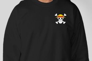 Black Strawhat One Piece Sweatshirt
